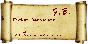 Ficker Bernadett névjegykártya