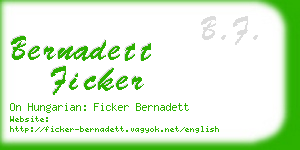 bernadett ficker business card